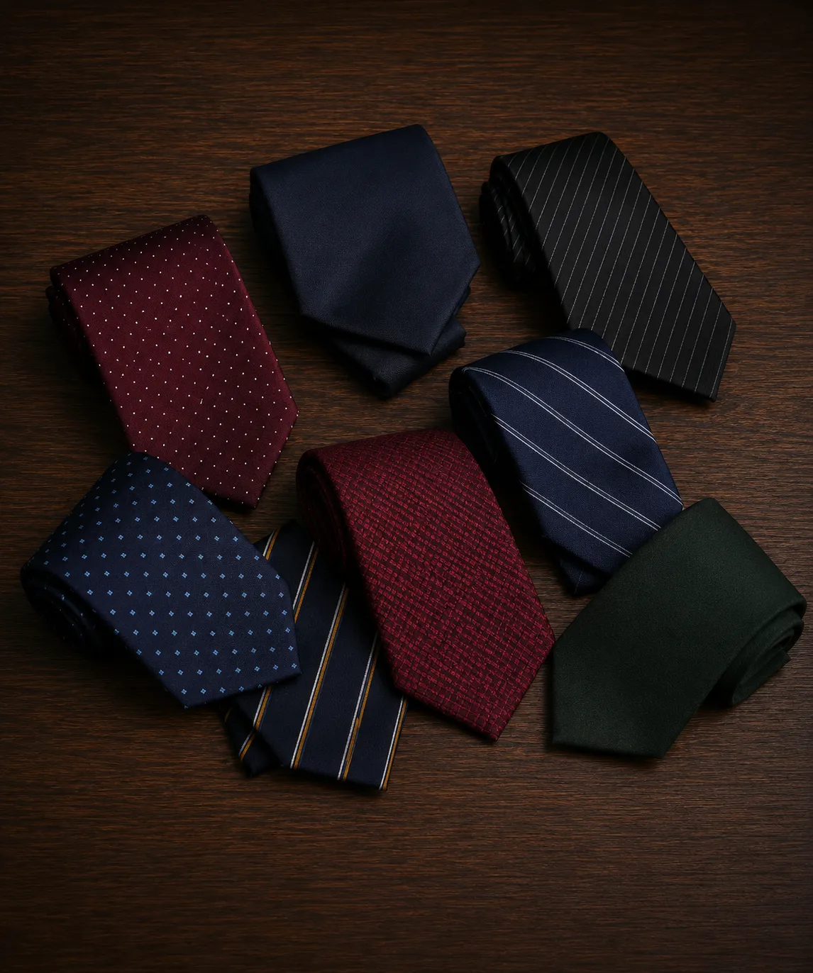 Premium Silk Neckties — Apparel product photography