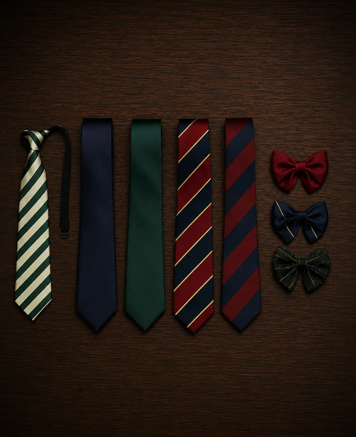Custom Jacquard Woven Ties — Apparel product photography